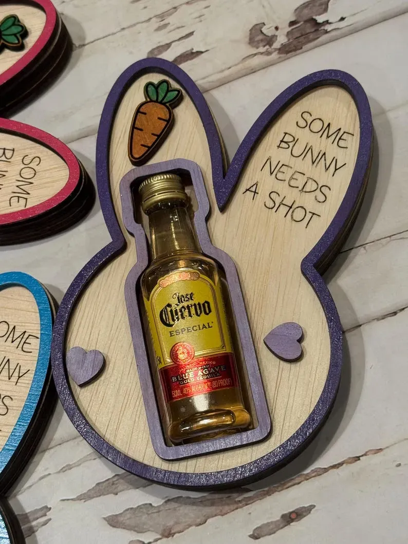🐰 Some Bunny Needs a Shot! – Bunny Liquor Bottle Holder - Image 11