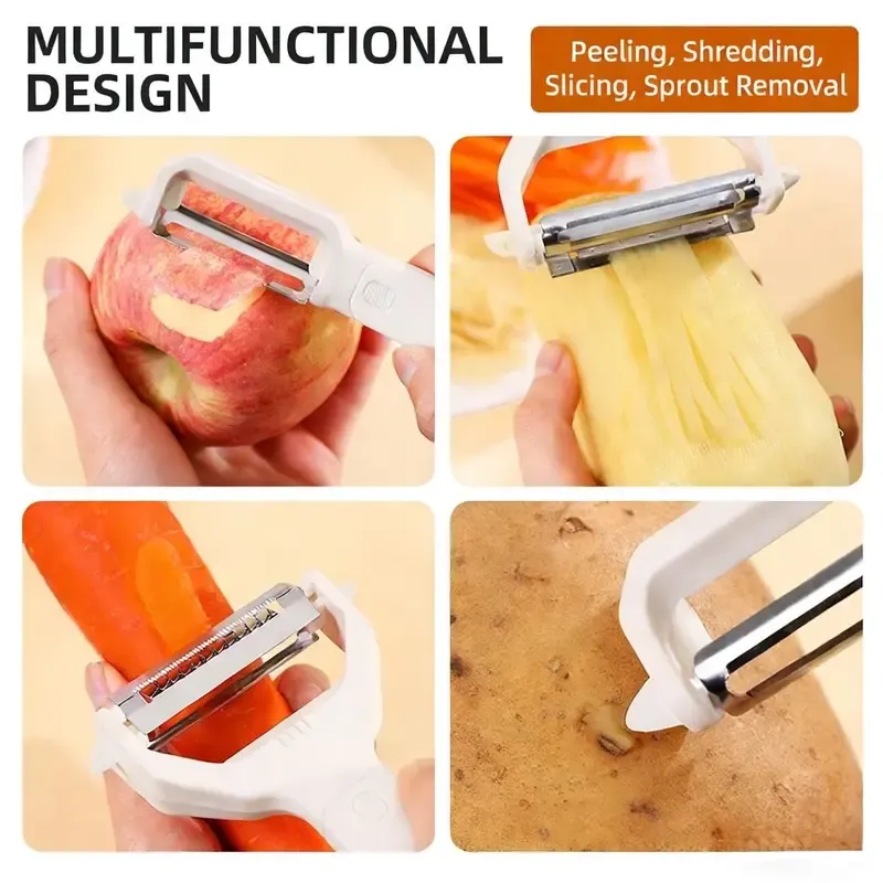 2 in 1 Vegetable Peeler, Multifunctional Peeler & Grater, Kitchen Fruit Peeling Shredding Tool - Image 2