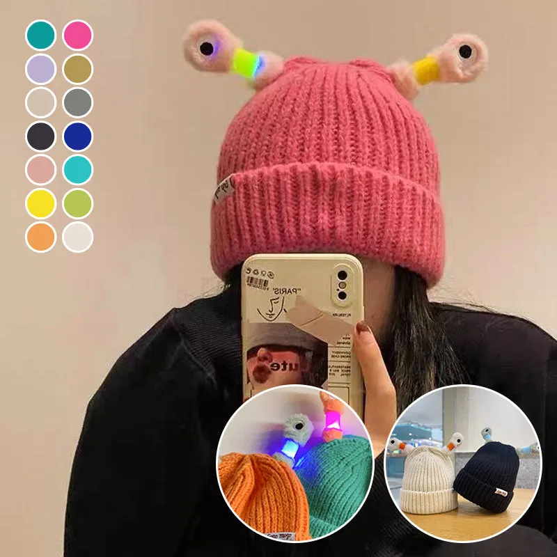 🔥HOT SALE - 49% OFF🔥Winter Parent-Child Cute Glowing Little Monster Knit Hat - Image 2