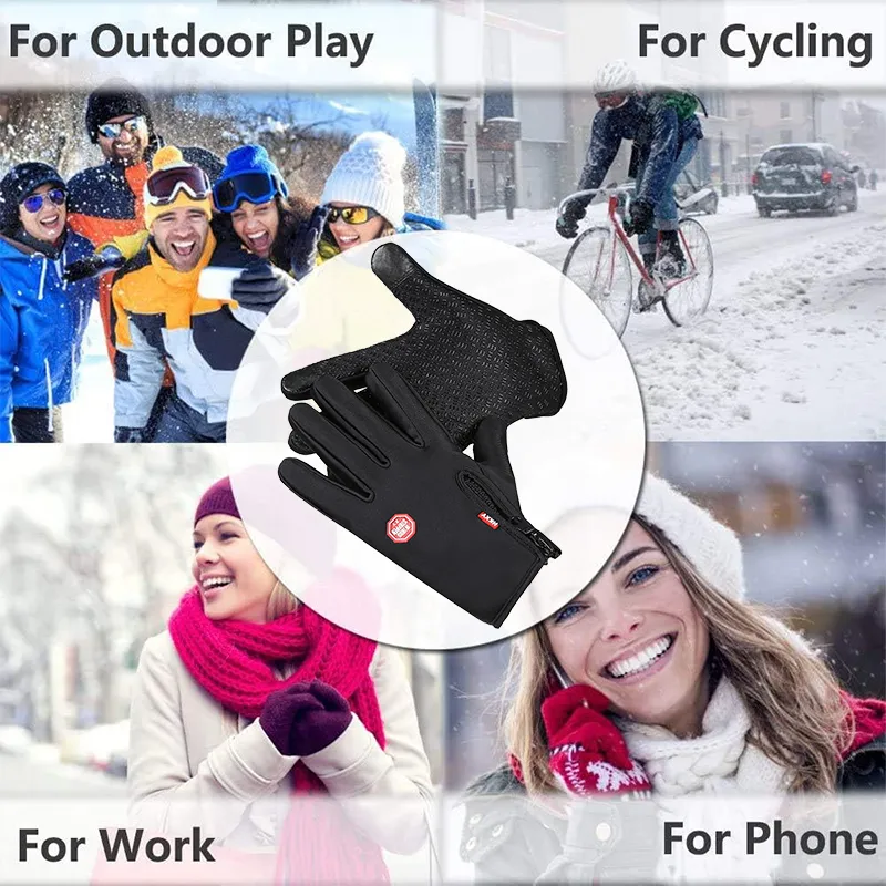 Winter Men's & Women's Touchscreen Waterproof Windproof Cycling Gloves - Image 8