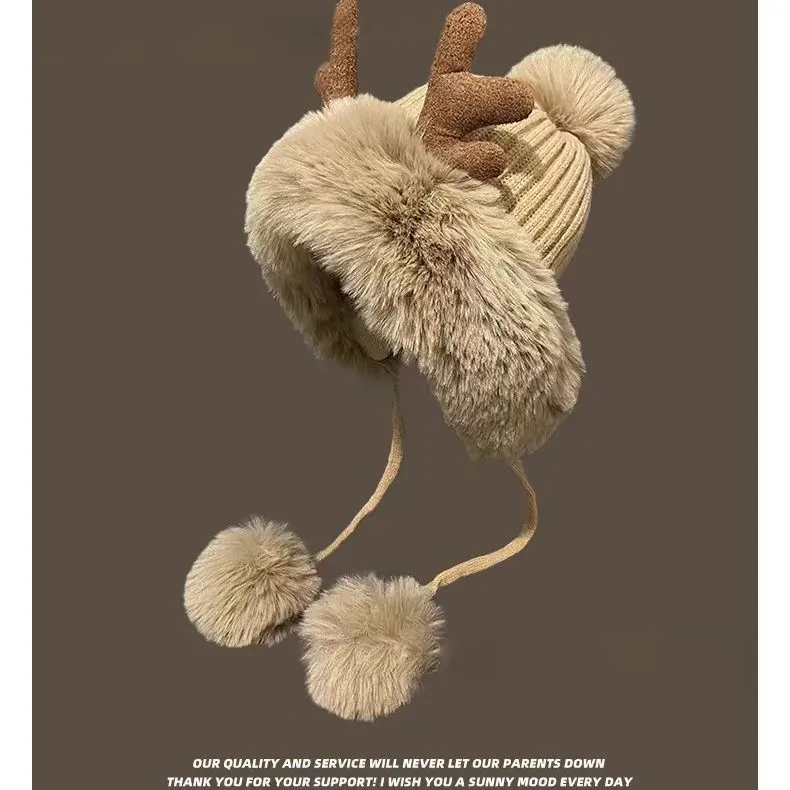 🦌 Cute Reindeer Antler Earmuff Hat - Image 9