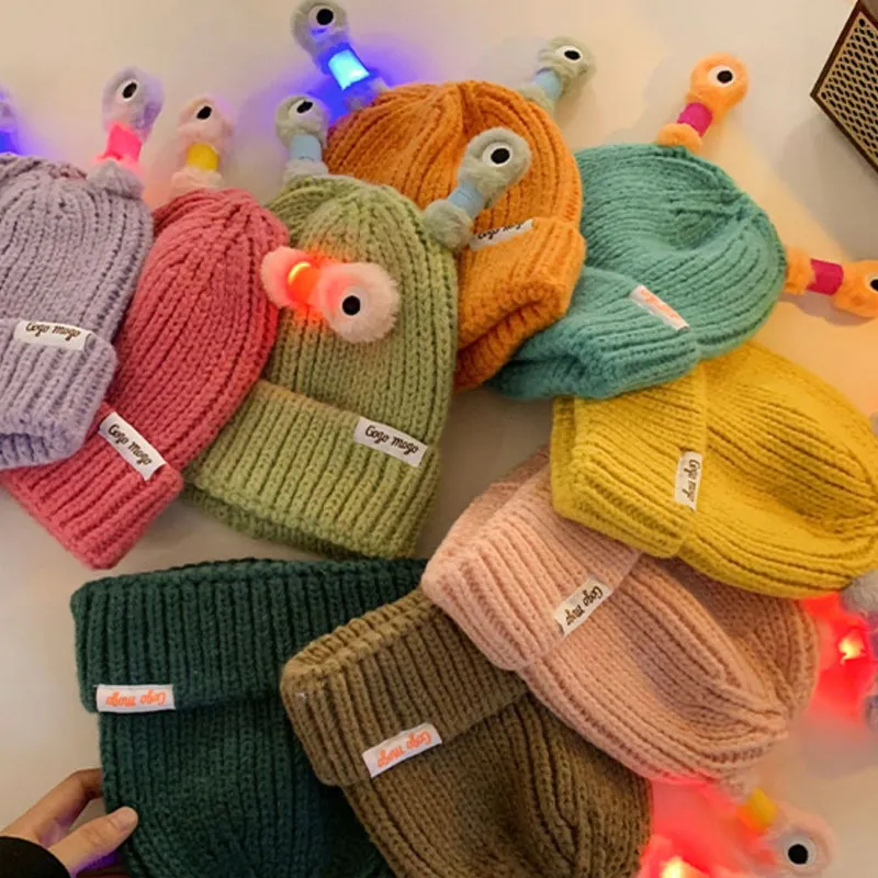 🔥HOT SALE - 49% OFF🔥Winter Parent-Child Cute Glowing Little Monster Knit Hat - Image 12