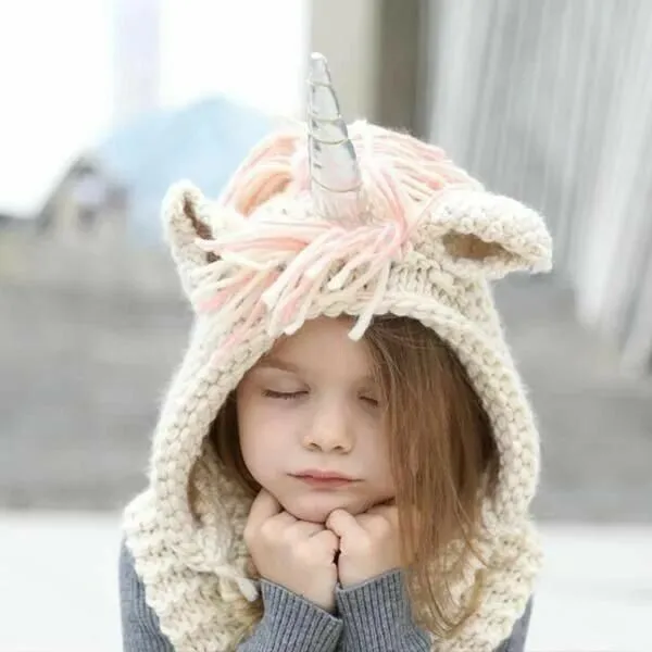 KNITTED UNICORN HATS WITH SCARF SET WINTER WINDPROOF - Image 16