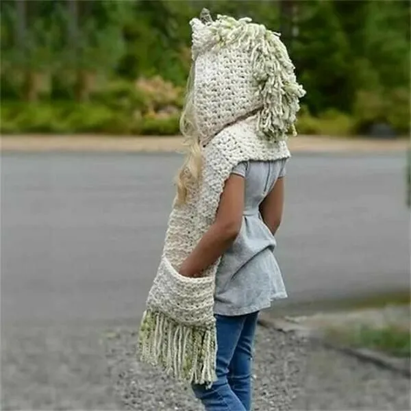 KNITTED UNICORN HATS WITH SCARF SET WINTER WINDPROOF - Image 13