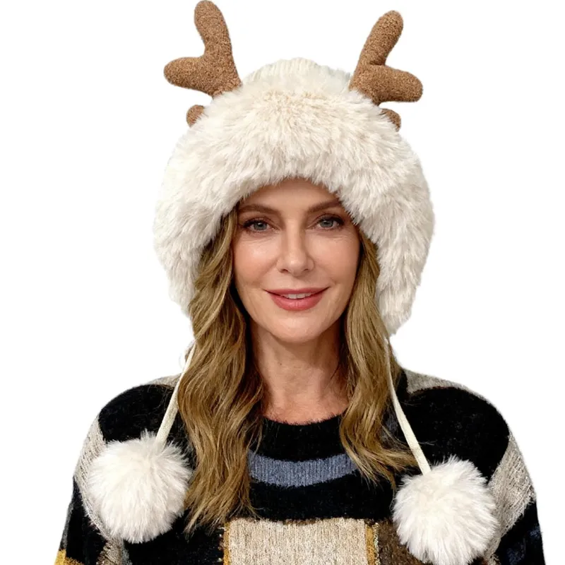 🦌 Cute Reindeer Antler Earmuff Hat - Image 3