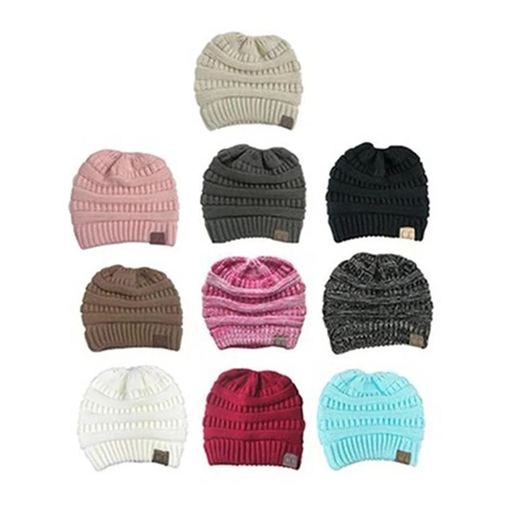 Fashion Soft Knit Ponytail Beanie - Image 15