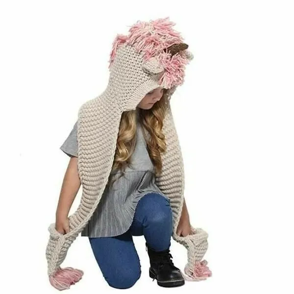 KNITTED UNICORN HATS WITH SCARF SET WINTER WINDPROOF - Image 15