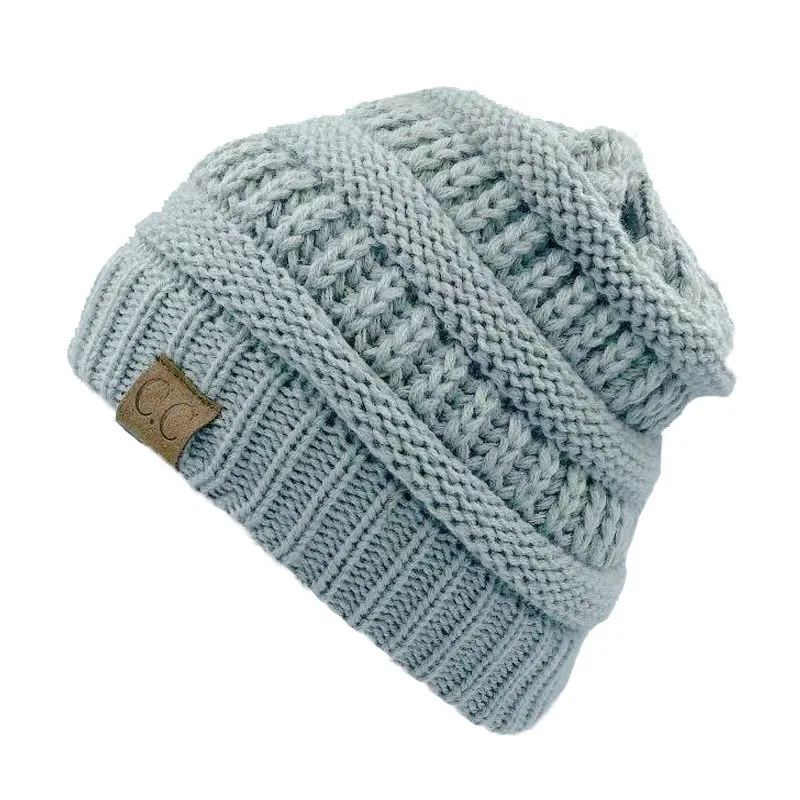 Fashion Soft Knit Ponytail Beanie - Image 25
