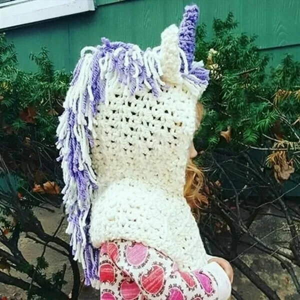 KNITTED UNICORN HATS WITH SCARF SET WINTER WINDPROOF - Image 6