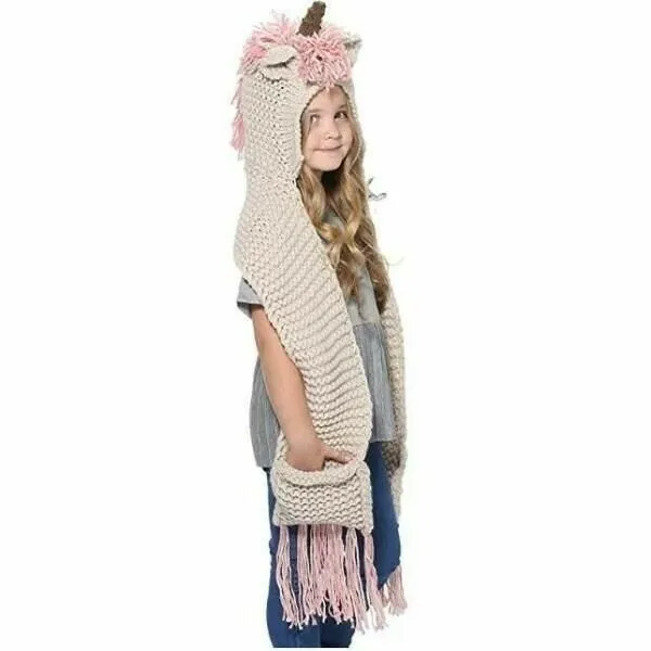 KNITTED UNICORN HATS WITH SCARF SET WINTER WINDPROOF - Image 8