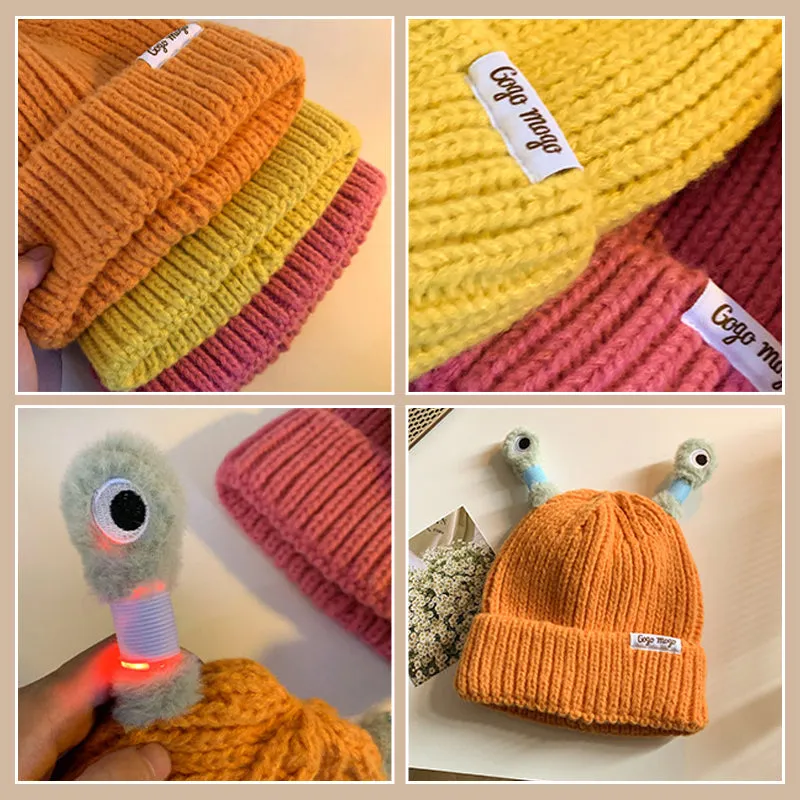 🔥HOT SALE - 49% OFF🔥Winter Parent-Child Cute Glowing Little Monster Knit Hat - Image 4