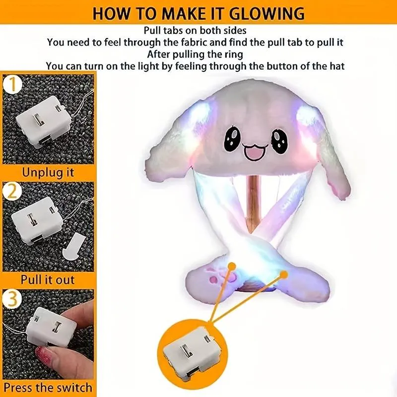 Easter LED Glowing Plushy Rabbit Hat - Image 2