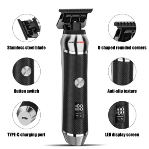 🏆Luxe 3-in-1 Professional Men’s Grooming Set – T-Blade Trimmer, Foil Shaver  – With LED Display