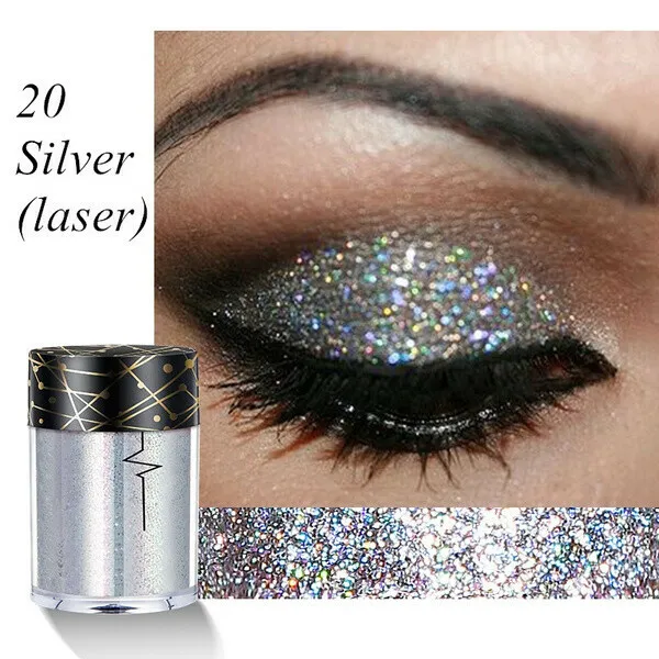 12 Colors Holographic Sequins Glitter Shimmer Diamond Eye Shiny Skin Highlighter Face Body Glitter Festival Makeup - Image 12