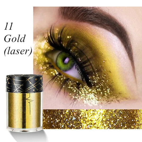 12 Colors Holographic Sequins Glitter Shimmer Diamond Eye Shiny Skin Highlighter Face Body Glitter Festival Makeup - Image 8