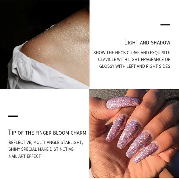 12 Colors Holographic Sequins Glitter Shimmer Diamond Eye Shiny Skin Highlighter Face Body Glitter Festival Makeup - Image 18