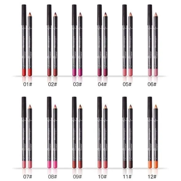12 Colors Lip Liner Pencil Waterproof Non-Marking - Image 7