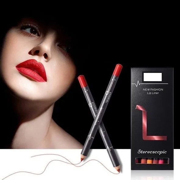 12 Colors Lip Liner Pencil Waterproof Non-Marking - Image 2