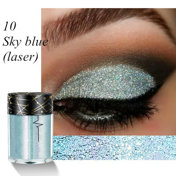 12 Colors Holographic Sequins Glitter Shimmer Diamond Eye Shiny Skin Highlighter Face Body Glitter Festival Makeup - Image 7