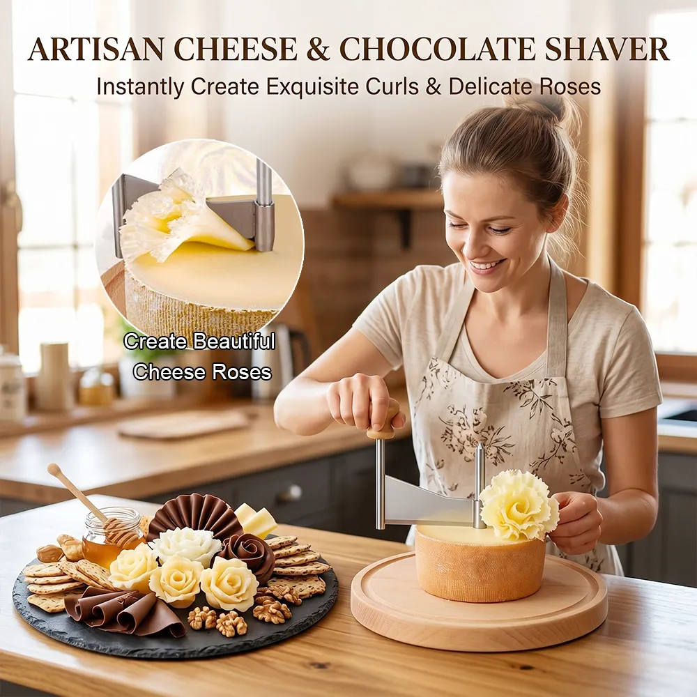 🧀 Cheese Curler Wheel with Wood Base