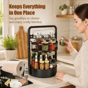 🍳✨ Dual-Tier Rotating Spice Rack