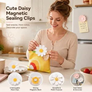Cute Daisy Magnetic Sealing Clips