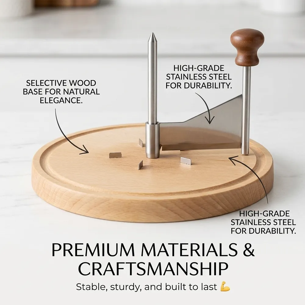 🧀 Cheese Curler Wheel with Wood Base - 图片 4