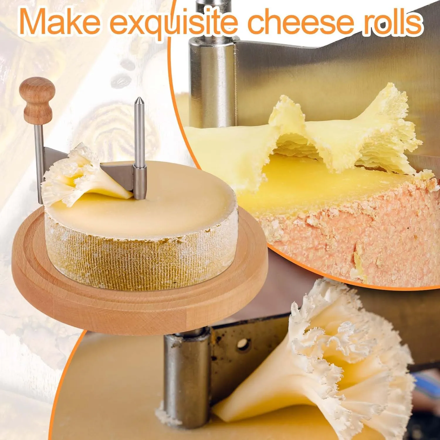 🧀 Cheese Curler Wheel with Wood Base - 图片 8