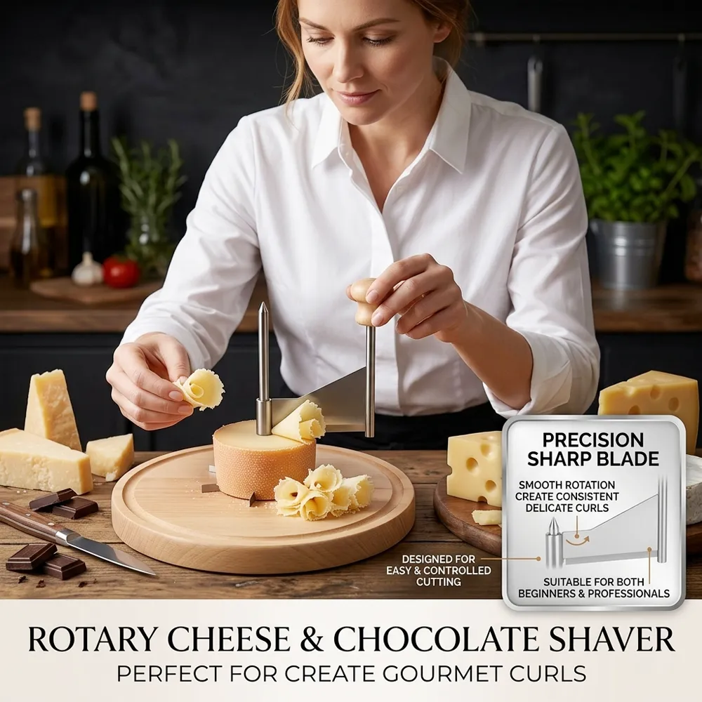 🧀 Cheese Curler Wheel with Wood Base - 图片 5