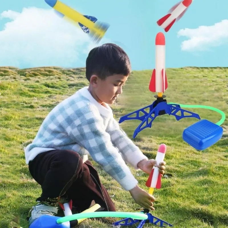 Product Introduction of Squeeze Air Powered Launch Rockets, 1 Set Rocket Design Outdoor Launching Toy, Portable Outdoor Flight Toy, Indoor and Outdoor Play Toy, Birthday Gifts Ideas, Toys 6