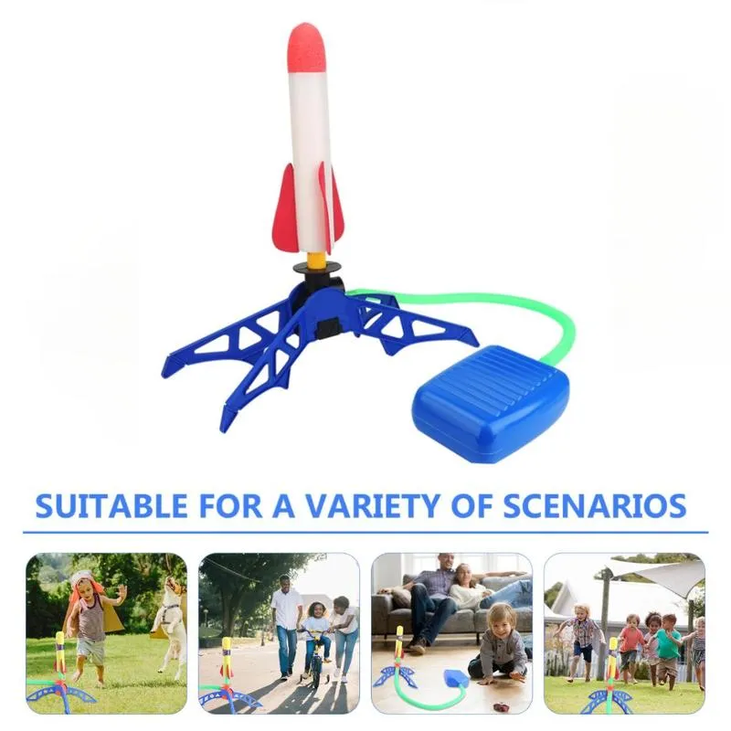 Product Introduction of Squeeze Air Powered Launch Rockets, 1 Set Rocket Design Outdoor Launching Toy, Portable Outdoor Flight Toy, Indoor and Outdoor Play Toy, Birthday Gifts Ideas, Toys 5