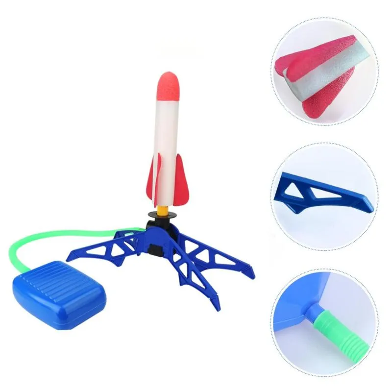 Product Introduction of Squeeze Air Powered Launch Rockets, 1 Set Rocket Design Outdoor Launching Toy, Portable Outdoor Flight Toy, Indoor and Outdoor Play Toy, Birthday Gifts Ideas, Toys 3