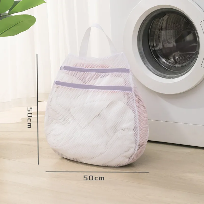 Durable Polyester Laundry Bag with Double Zipper Closure(Set of 3) - Image 8