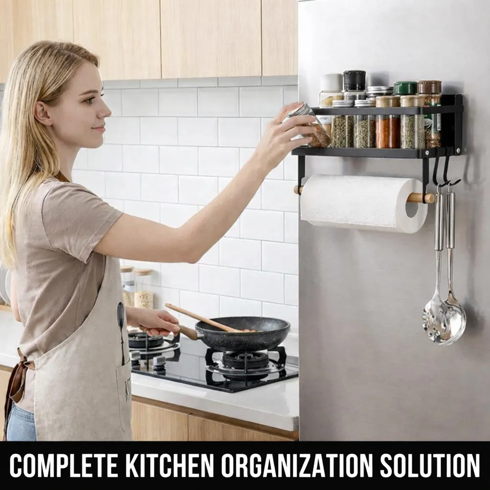 🧂 Double-Layer Wall-Mounted Magnetic Spice Rack