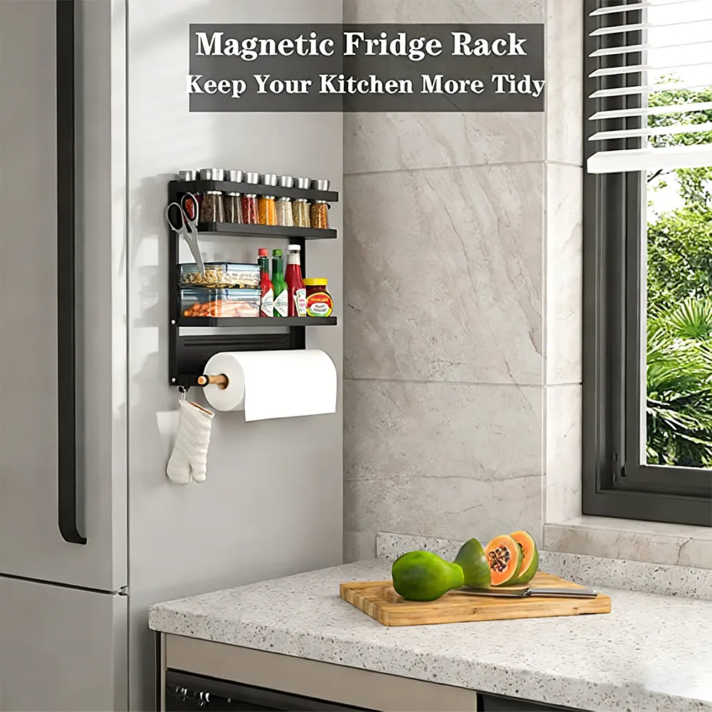 🧂 Double-Layer Wall-Mounted Magnetic Spice Rack - Image 4
