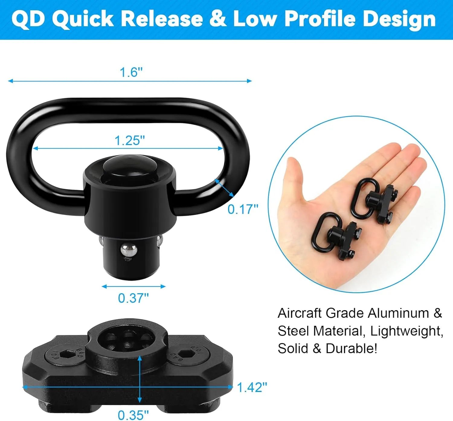 🔥Heavy Duty QD Sling Swivel Mount - Image 4