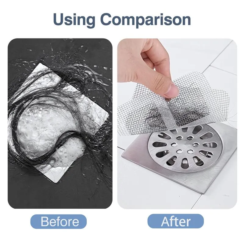 Disposable Mesh Shower Drain Cover Hair Catcher (with strong adhesive fits tightly on drains) - Image 5