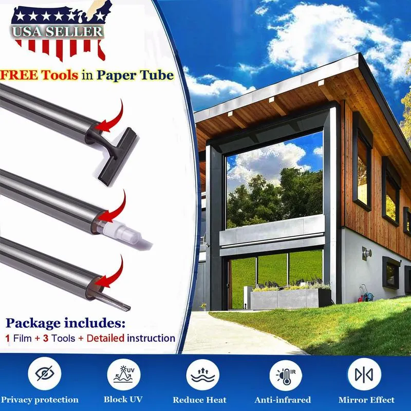 🔥Privacy Window Film,One Way Window Privacy Film,Reflective Mirror Glass Windows Coverings - Image 2