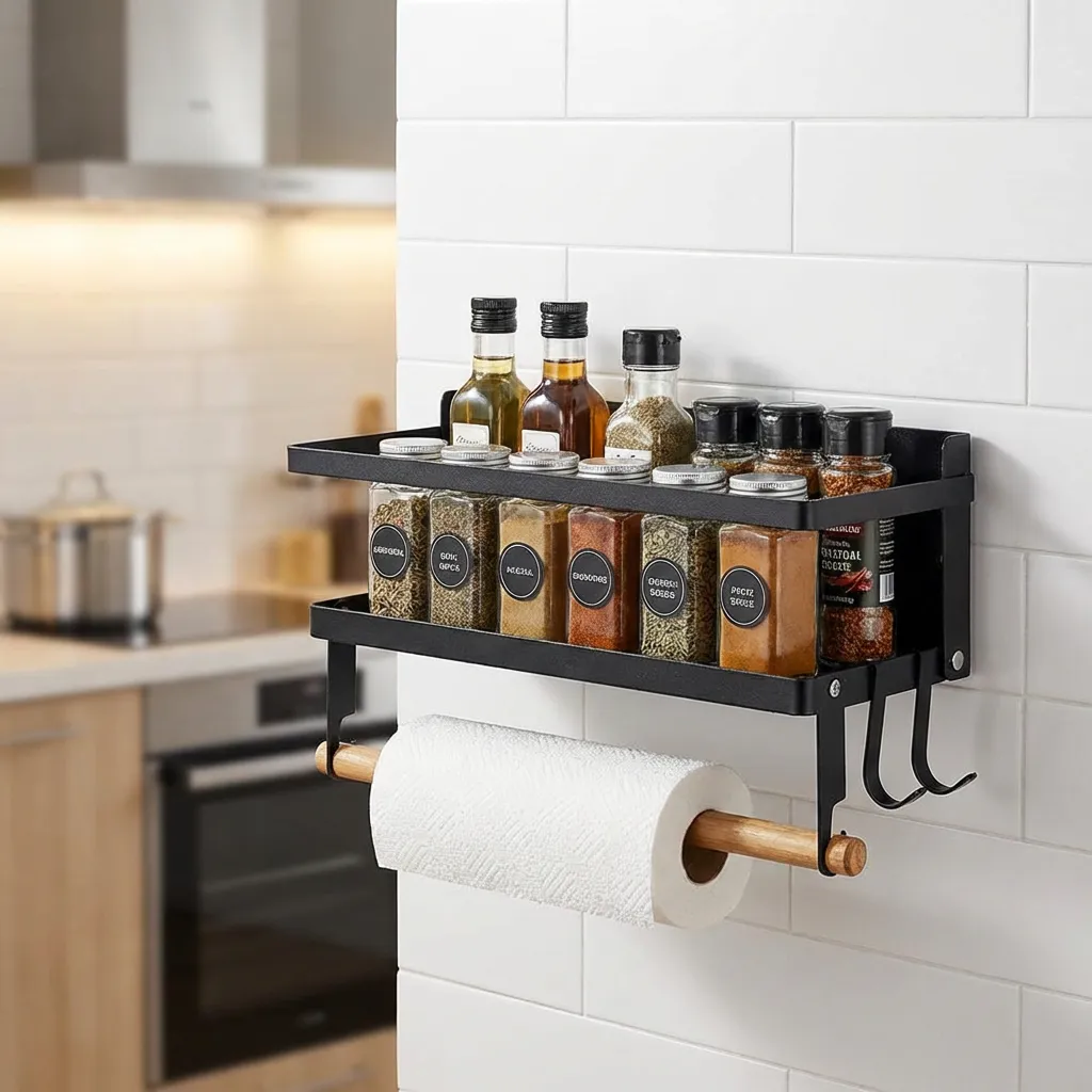 🧂 Double-Layer Wall-Mounted Magnetic Spice Rack - Image 11