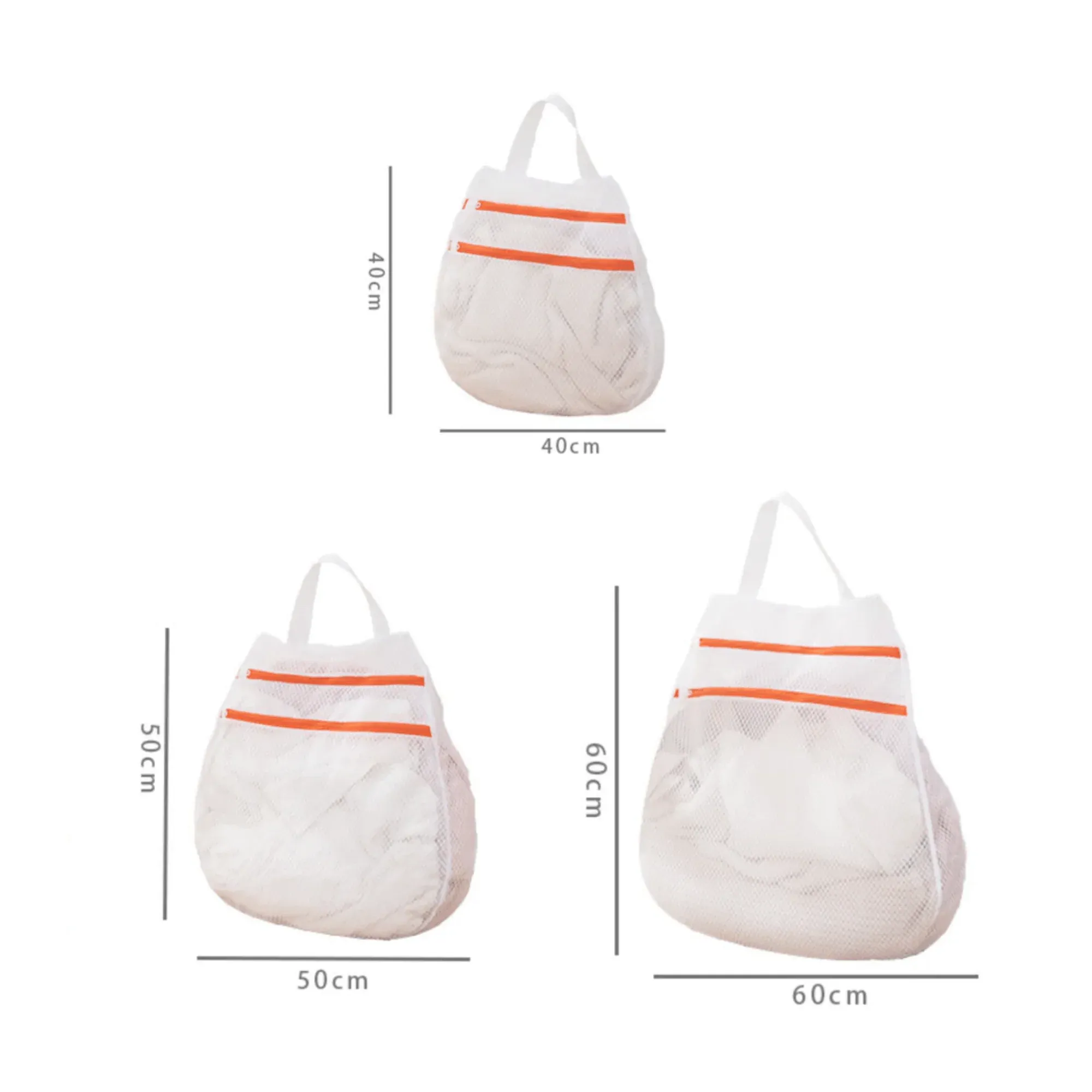 Durable Polyester Laundry Bag with Double Zipper Closure(Set of 3) - Image 7