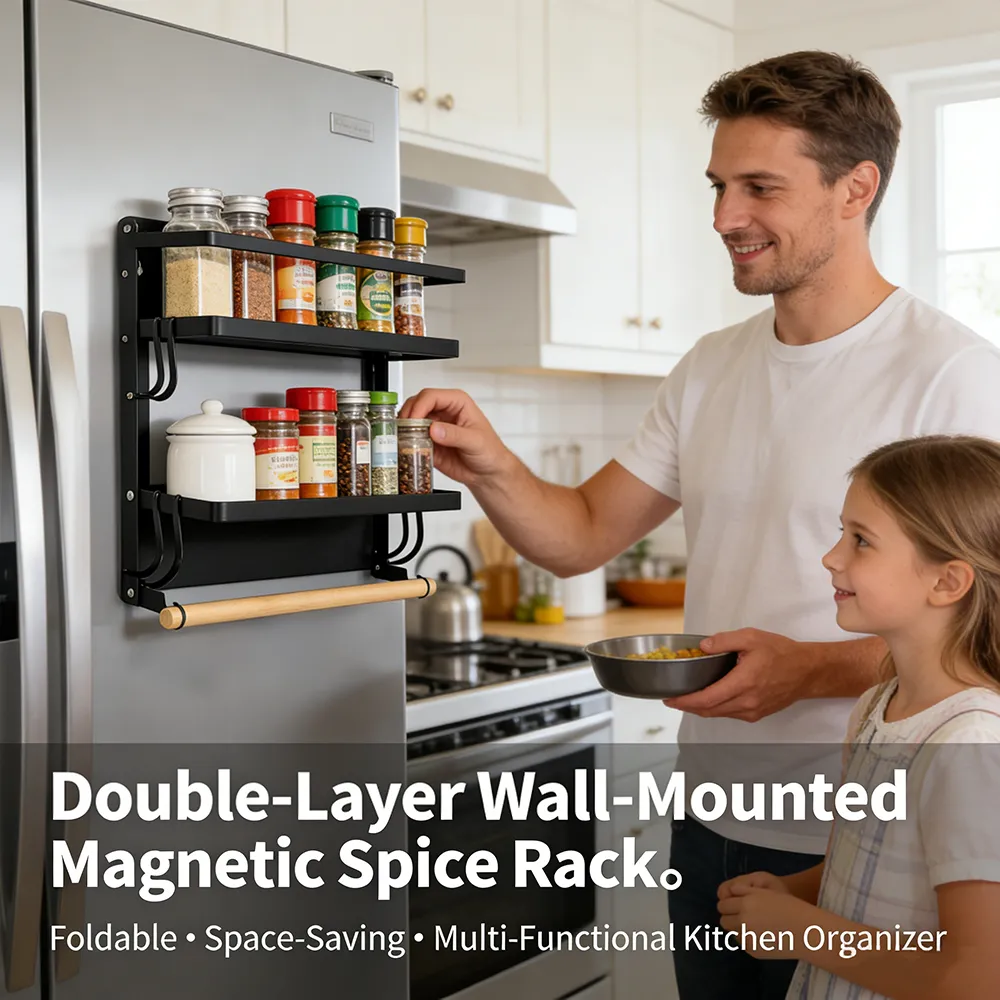 🧂 Double-Layer Wall-Mounted Magnetic Spice Rack - Image 3