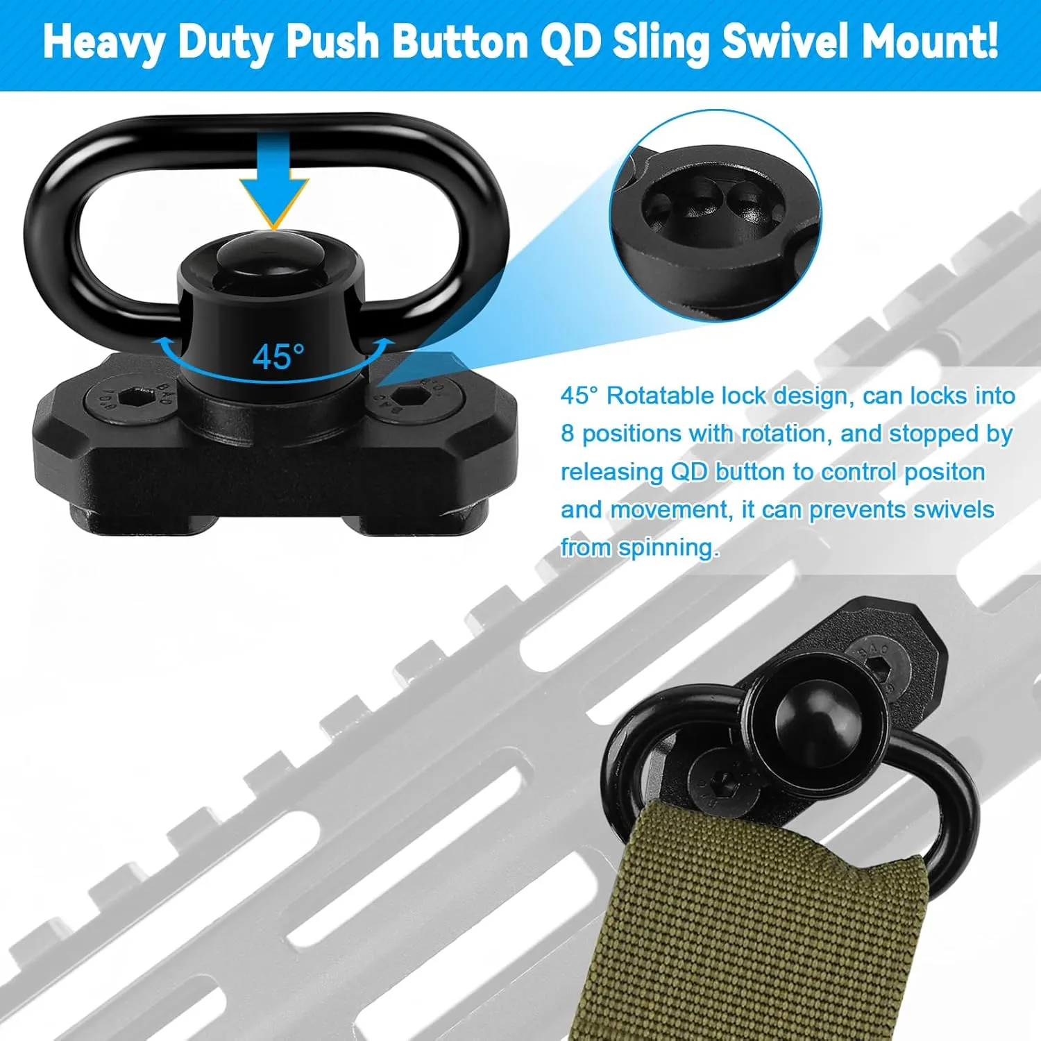 🔥Heavy Duty QD Sling Swivel Mount - Image 3