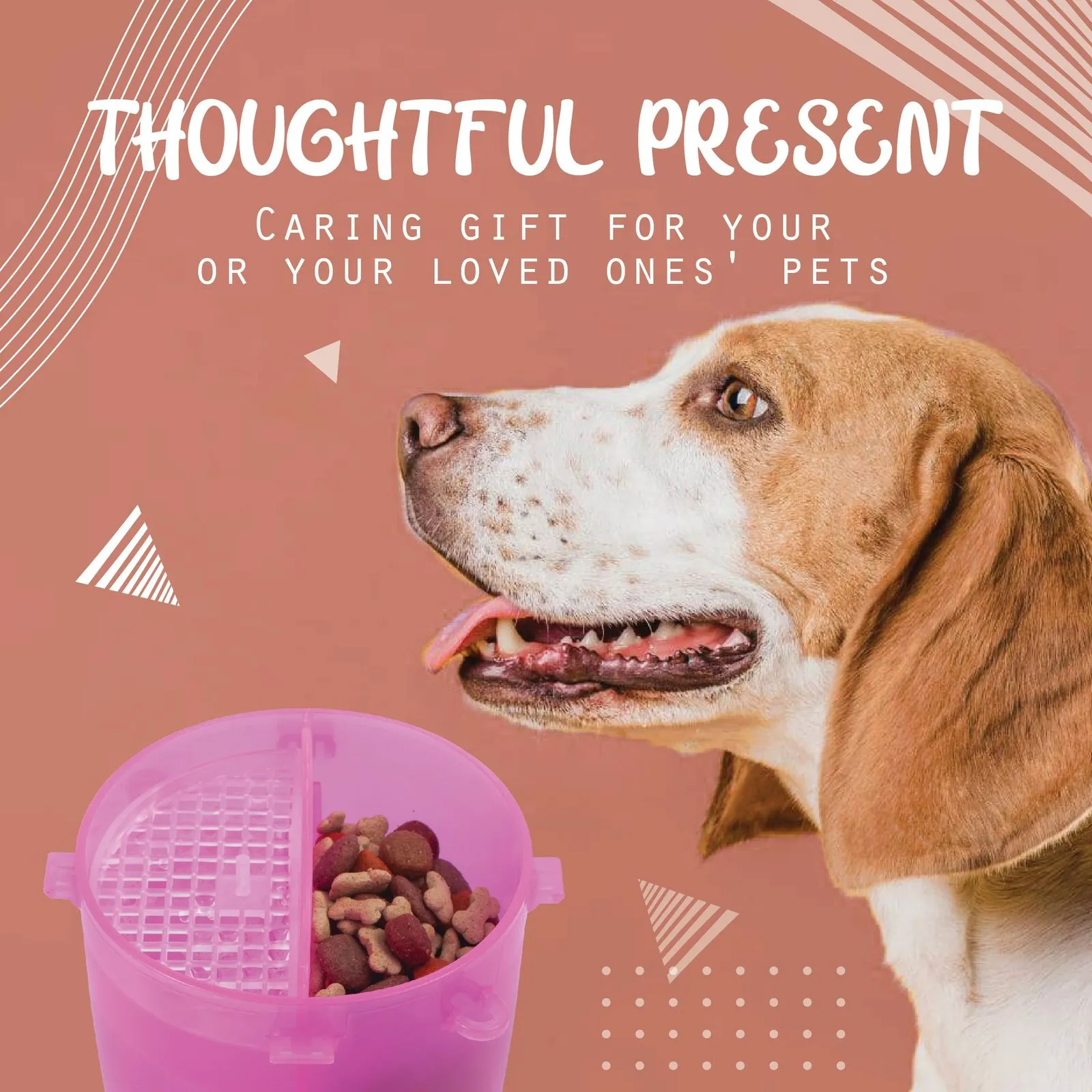 2 in 1 Pet Food & Water Bottle with 2 Collapsible Bowls Set for Dogs, Pink & Black