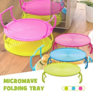 🔥 Compact & Versatile: Microwave Folding Tray Set - 3PCS