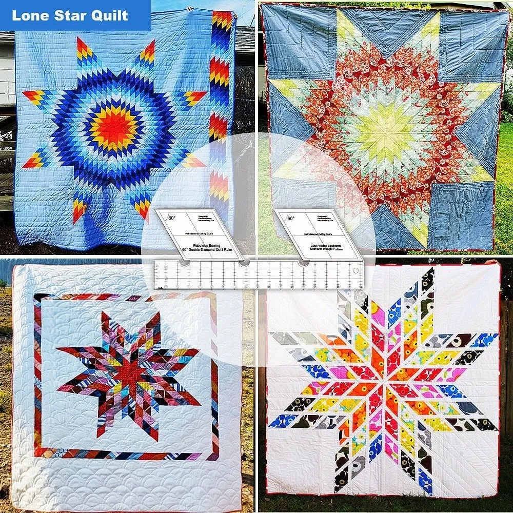 Fabulous Sewing 60 Degree Double Diamond Quilt Ruler - Image 4