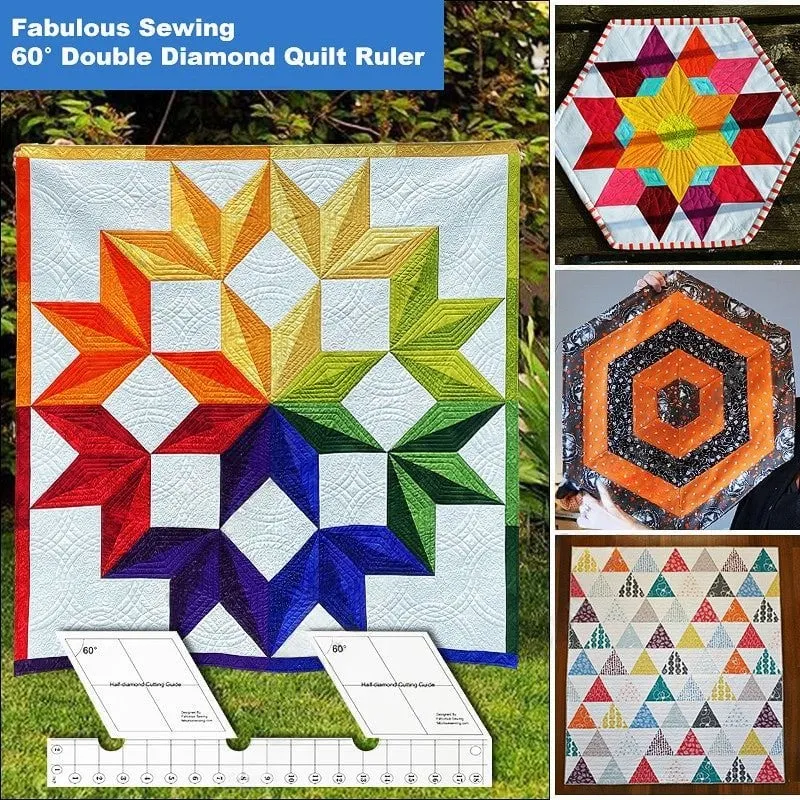 Fabulous Sewing 60 Degree Double Diamond Quilt Ruler - Image 2