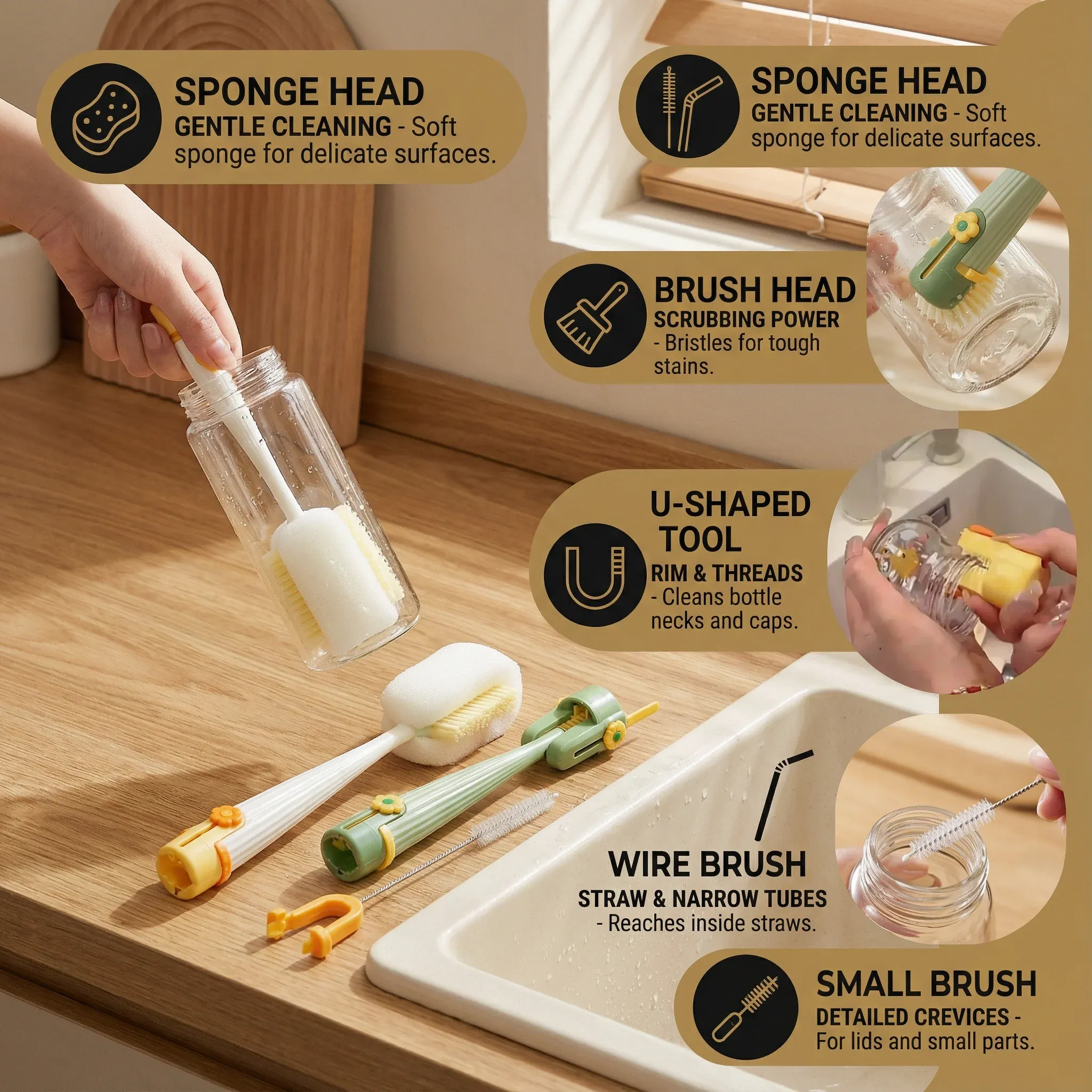 5-in-1 Bottle & Straw Cleaning Brush - Image 2