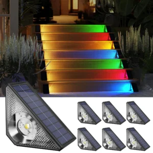 🥇Waterproof Solar Step Lights-Warm & 7 RGB Colors