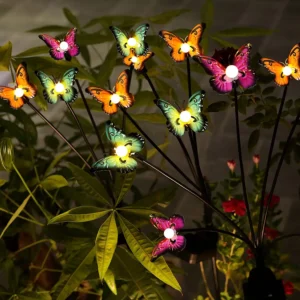 Solar Metal Butterfly Light