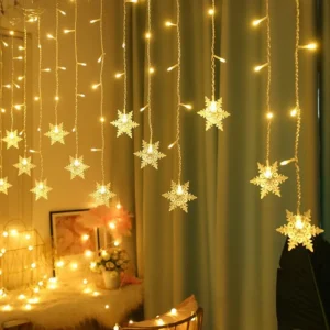 ❄ LED Snowflake Curtain Lights with 8 Modes